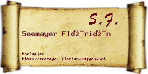Seemayer Flórián névjegykártya